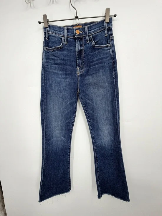 MOTHER The Hustler Ankle Fray Jeans Size 25 High Rise Flare Raw Hem - Picture 3 of 8